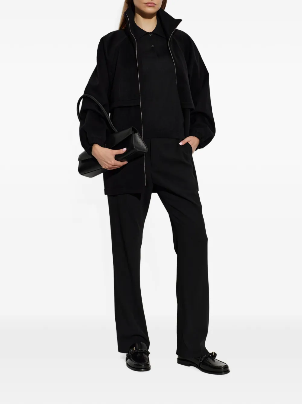 Jil Sander Jack met opstaande kraag Zwart