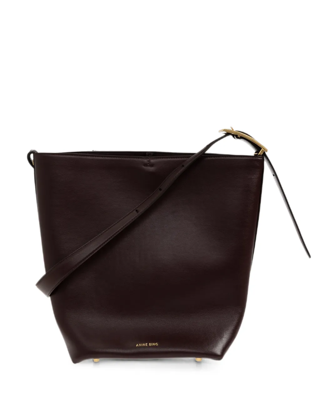 ANINE BING Elly leather bucket bag - Brown
