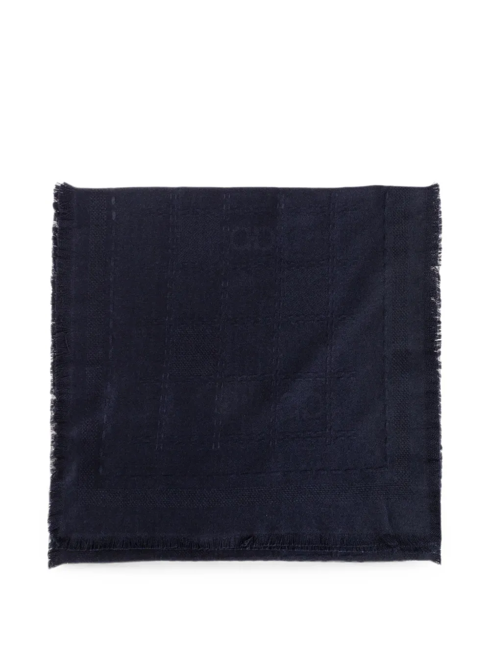 Ferragamo Gancini jacquard fringed scarf - Blu