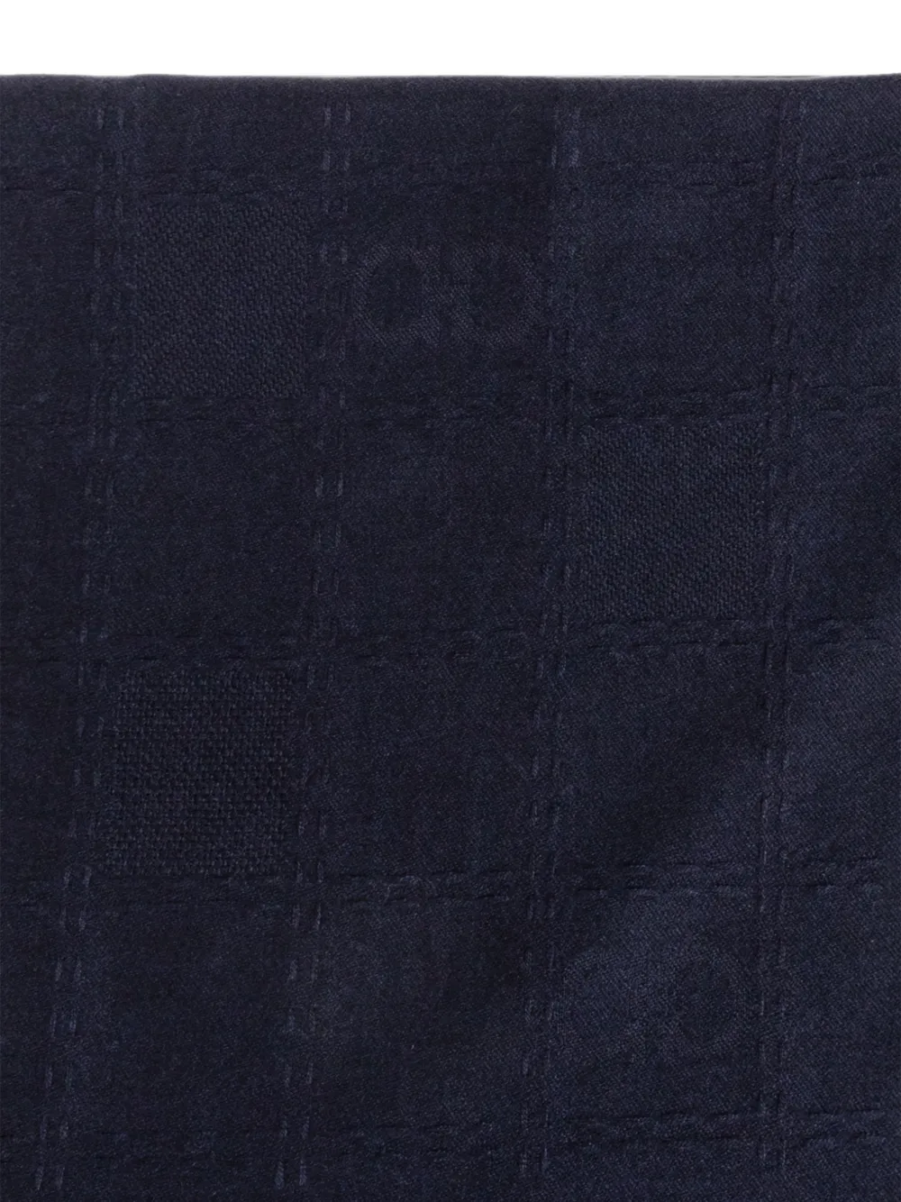 Ferragamo Gancini jacquard fringed scarf Blauw