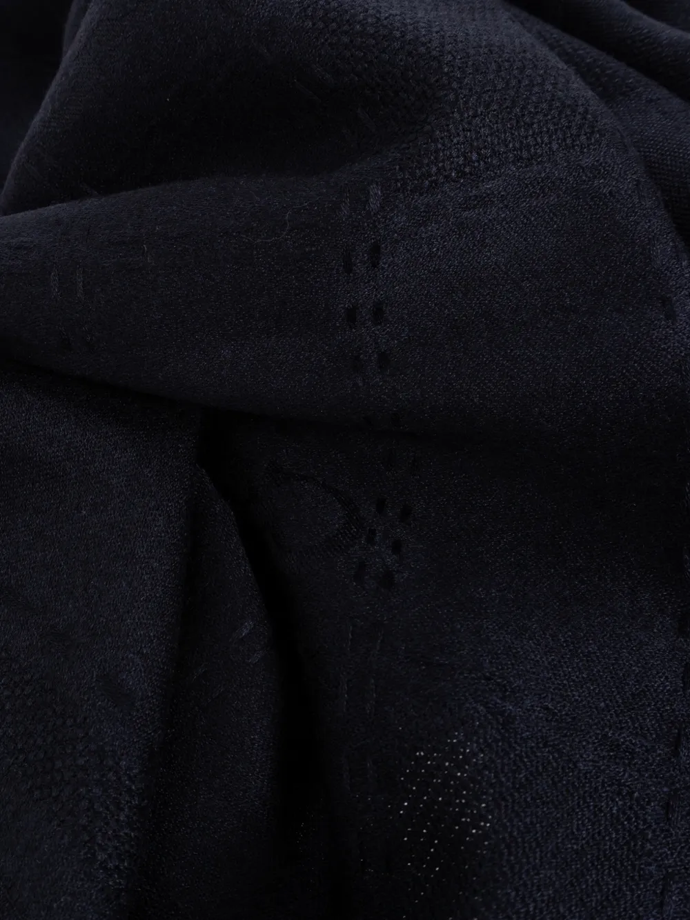 Ferragamo Gancini jacquard fringed scarf Blauw
