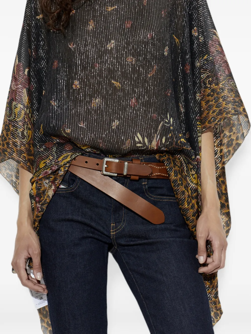 ETRO Leren riem Bruin