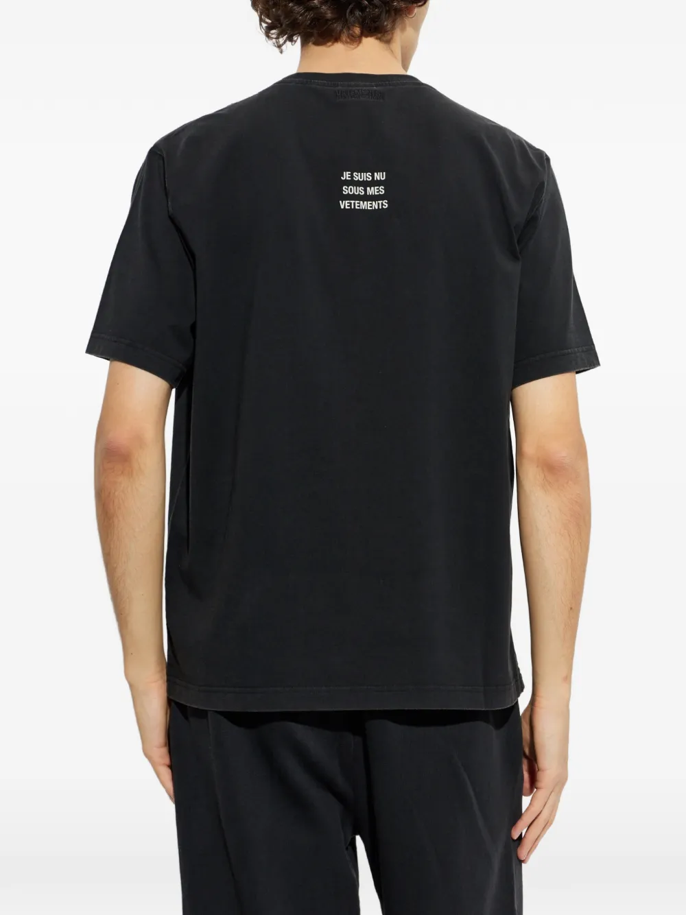 VETEMENTS graphic-print cotton T-shirt Zwart