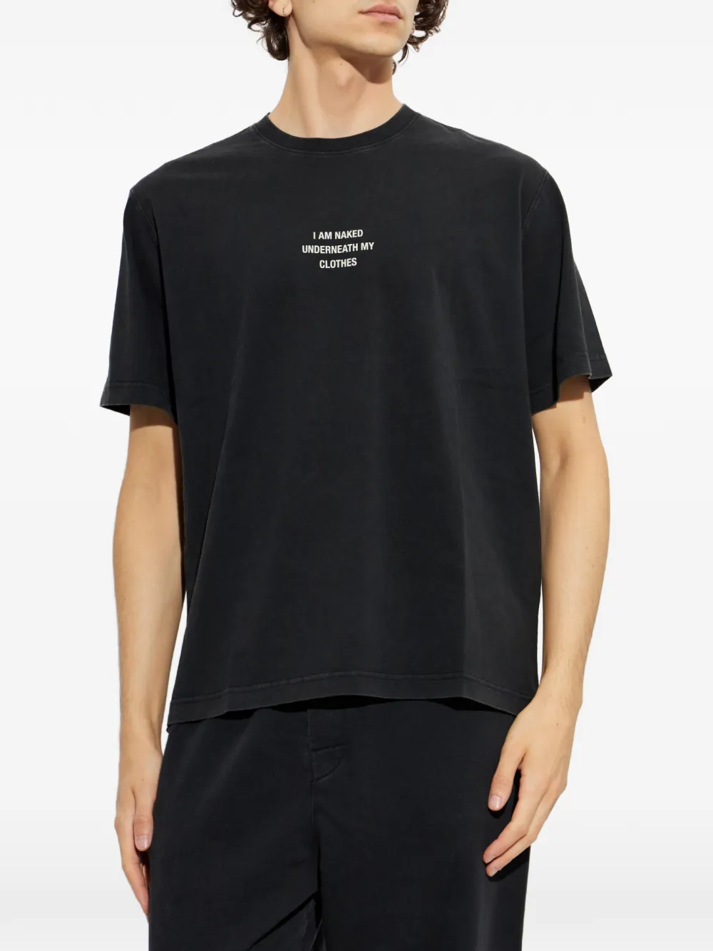 VETEMENTS graphic-print cotton T-shirt Zwart
