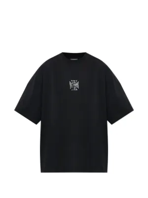 Maison Margiela floral-print logo-embroidered T-shirt | Black