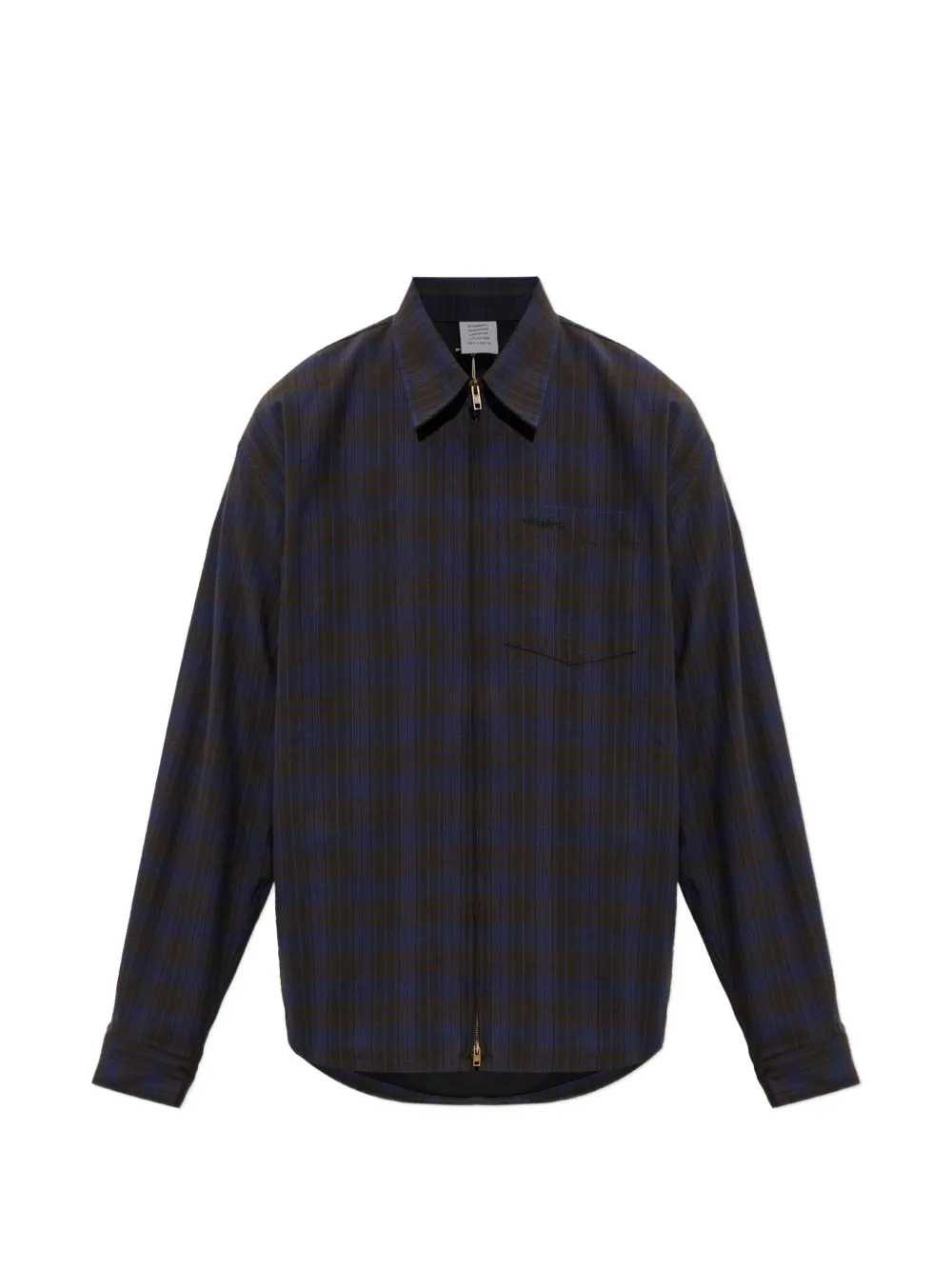 VETEMENTS check-pattern zip-up shirt jacket - Nero