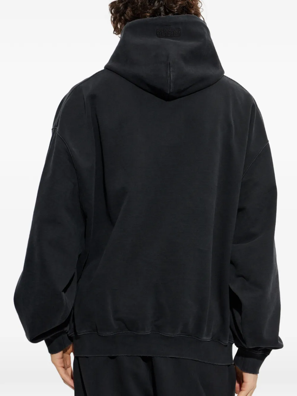 VETEMENTS Gerafelde hoodie met logoprint Zwart