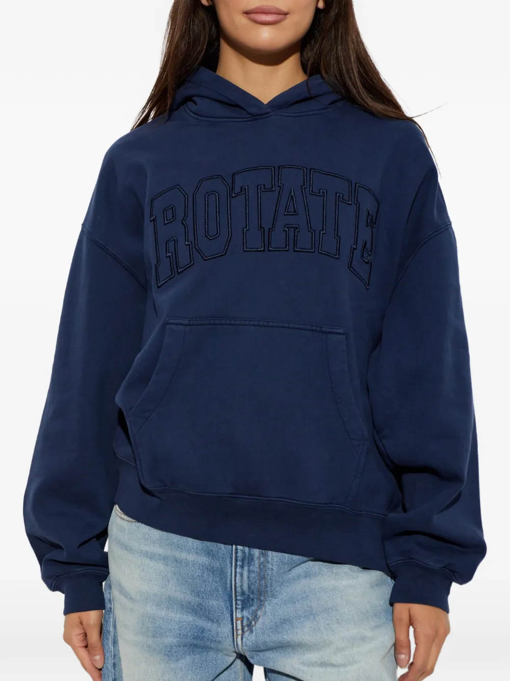 ROTATE BIRGER CHRISTENSEN Hoodie met geborduurd logo Blauw