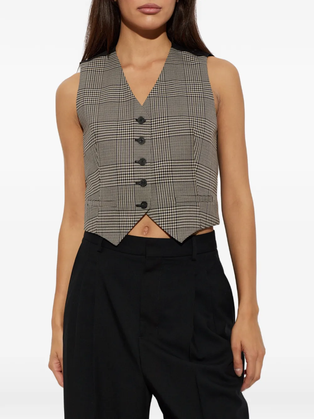 IRO Kraig geruite top Beige