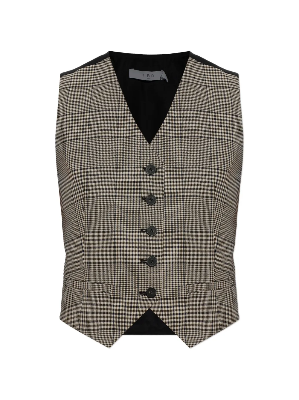 IRO Kraig check-pattern vest - Nude