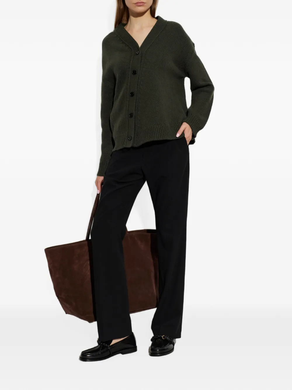 Jil Sander Vest met V-hals en geribbelde afwerking Groen
