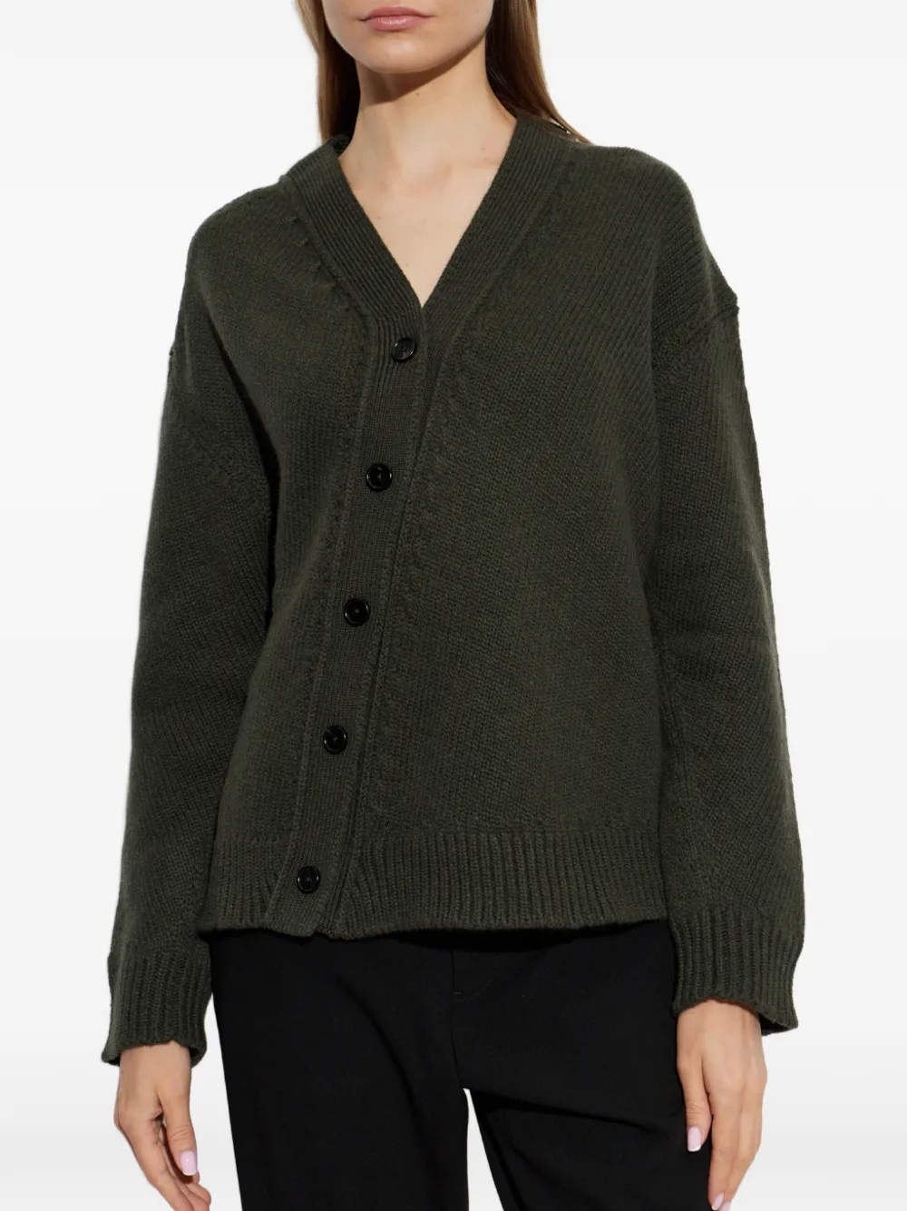 Jil Sander Vest met V-hals en geribbelde afwerking Groen