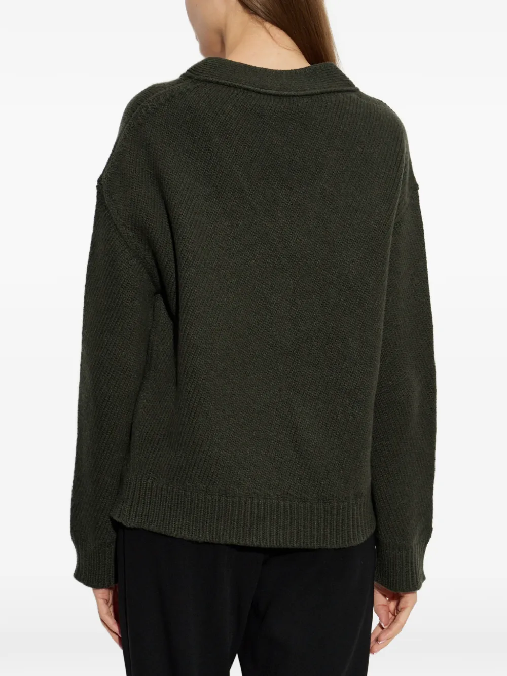 Jil Sander Vest met V-hals en geribbelde afwerking Groen