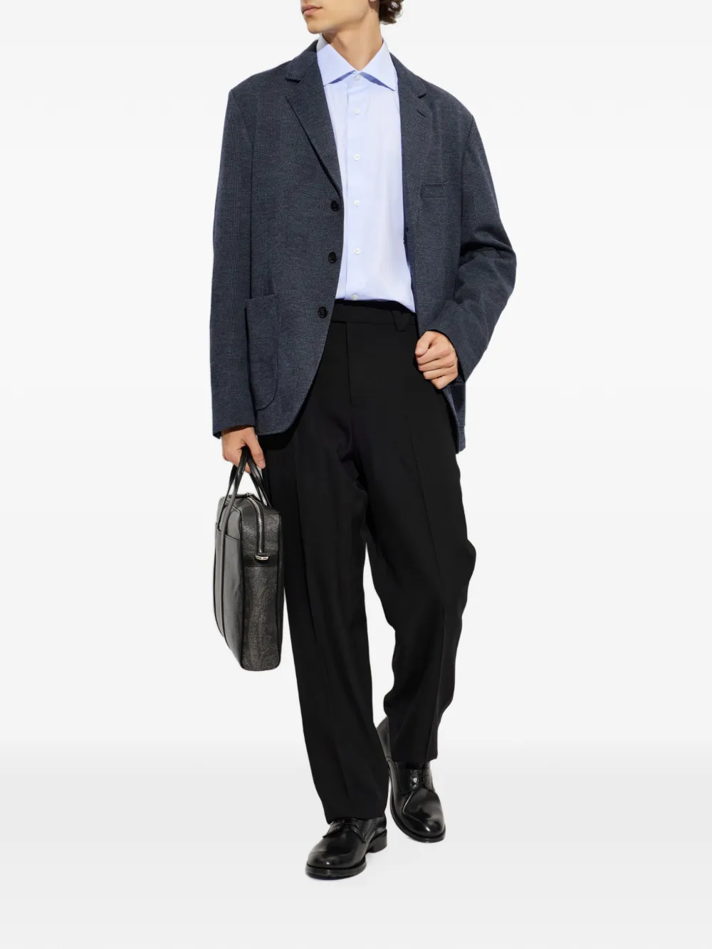 Brioni classic-collar long-sleeved shirt Blauw