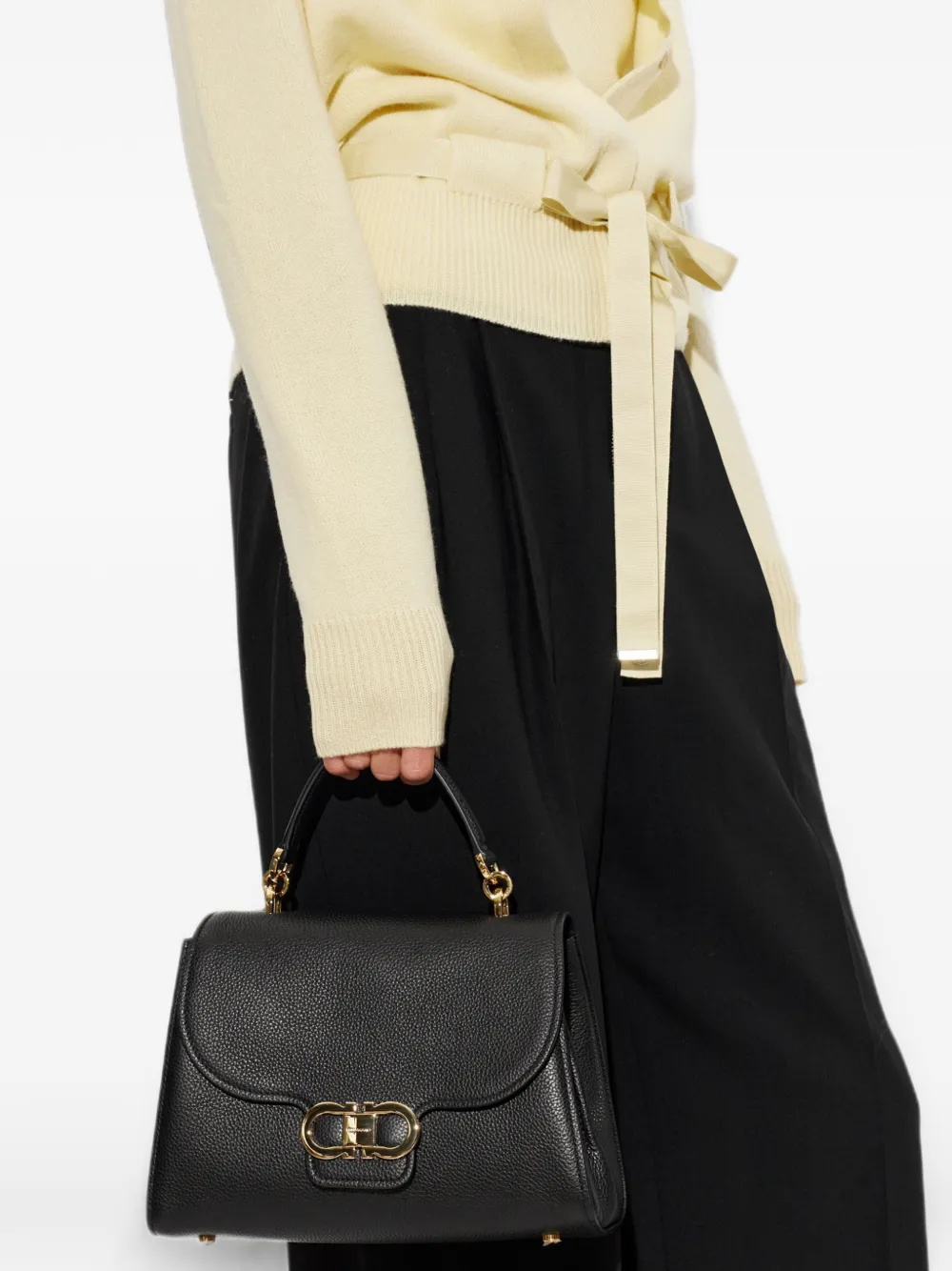 Ferragamo Double Gancini shopper Zwart