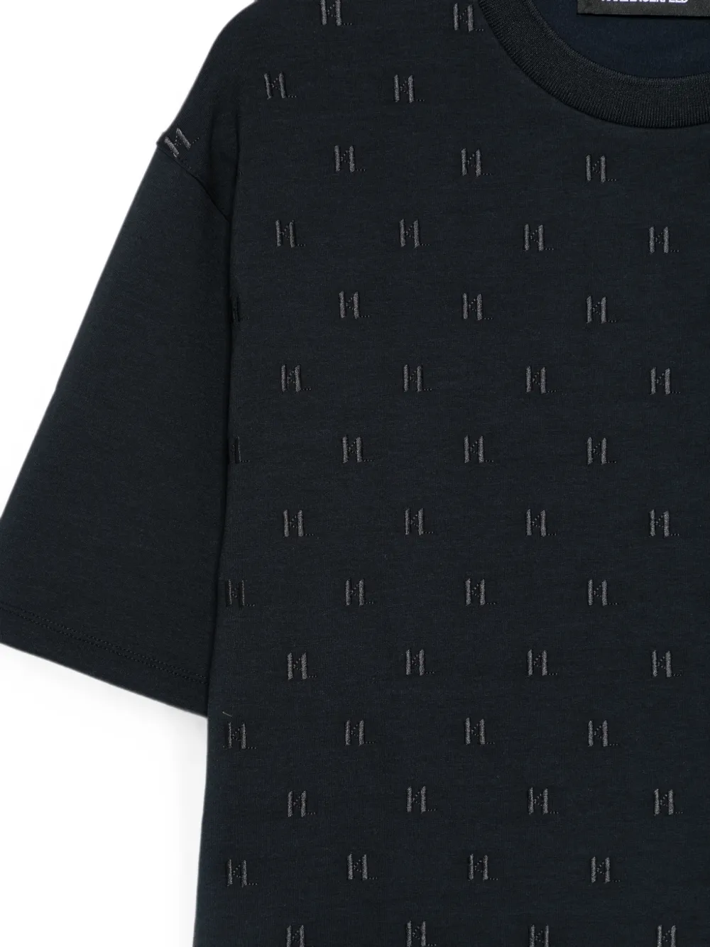 Karl Lagerfeld T-shirt met geborduurd monogram en ronde hals Blauw