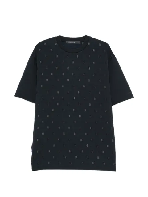 Karl Lagerfeld monogram-embroidered crew-neck T-shirt