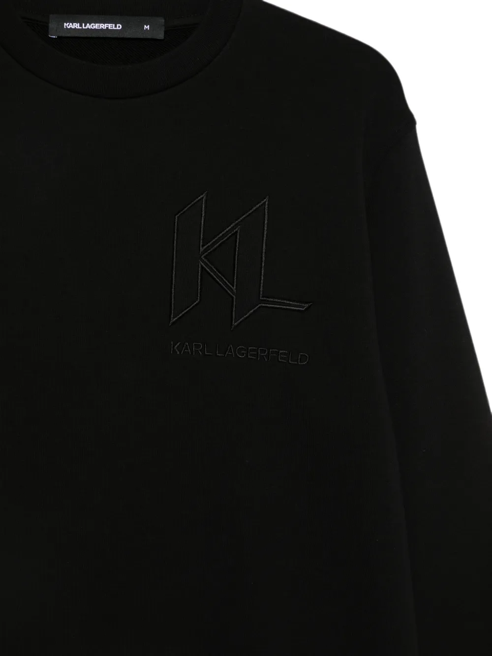 Karl Lagerfeld logo-embroidered sweatshirt Zwart