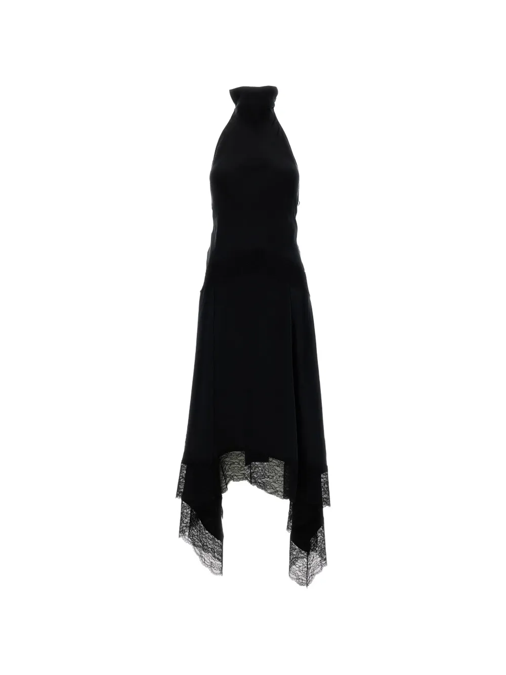 THE ANDAMANE lace-trim halterneck dress - Nero