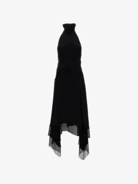 THE ANDAMANE lace-trim halterneck dress