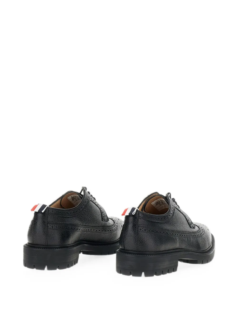 Thom Browne Longwing brogue pebbled leather lace-up shoes Zwart