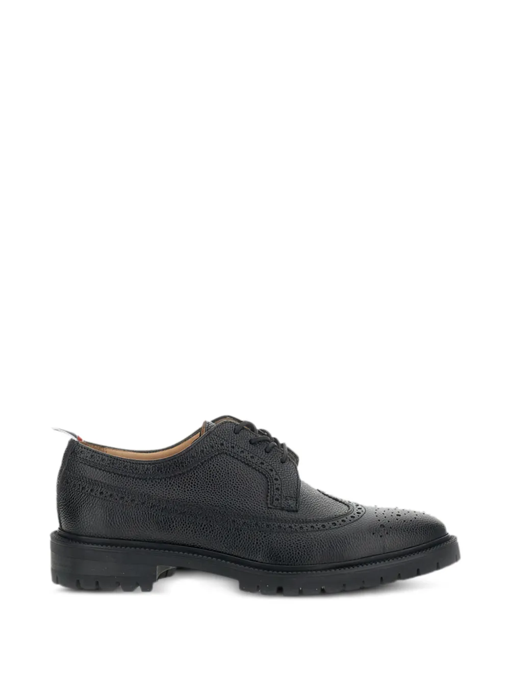 Thom Browne Longwing brogue pebbled leather lace-up shoes - Schwarz