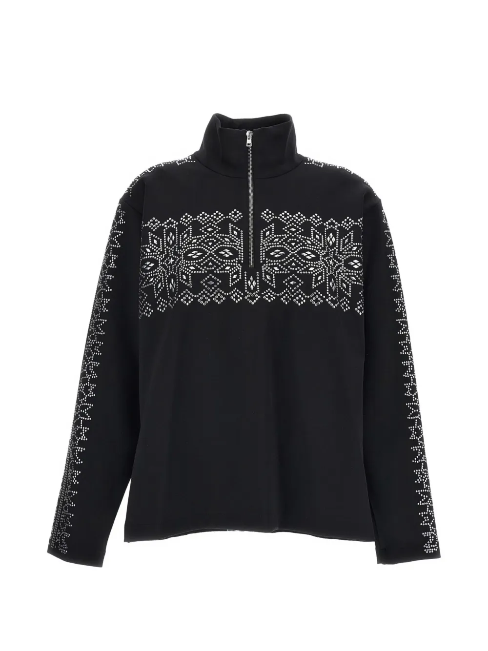 Irie' crystal-embellished half-zip sweater - Schwarz