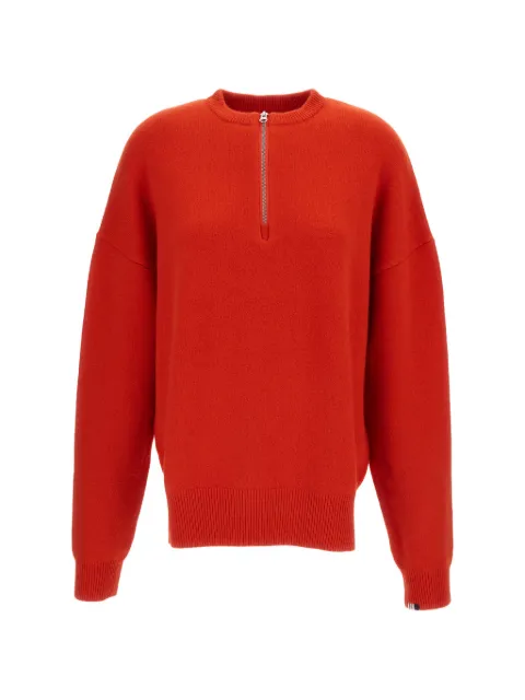 extreme cashmere N°496 하프 지퍼 드롭 숄더 스웨터