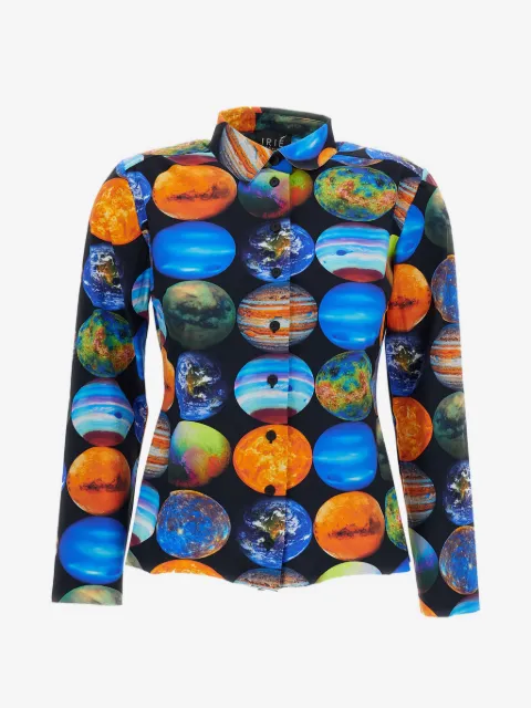 Irie' camisa con planeta estampado de manga larga