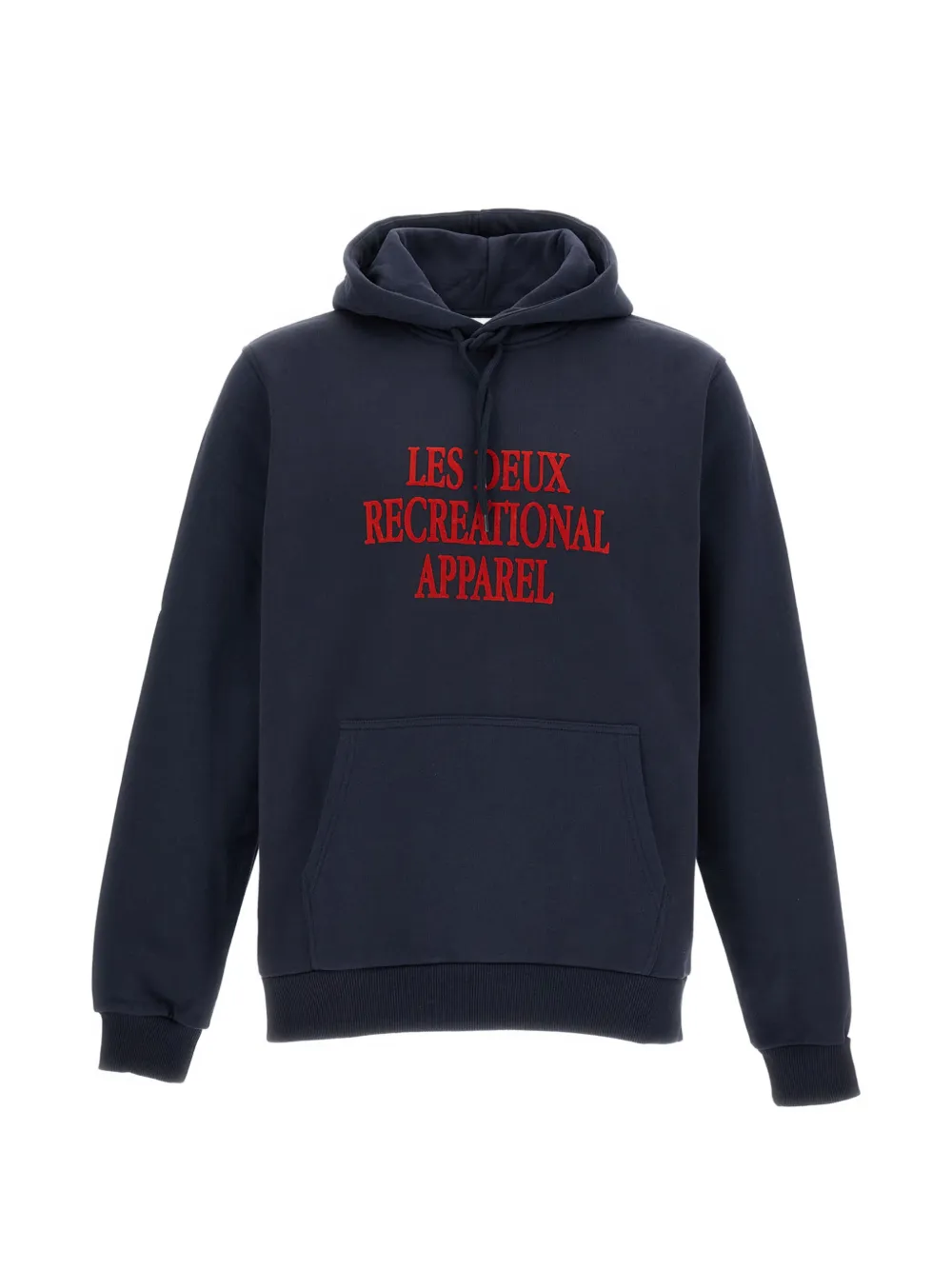 Les Deux logo-print drawstring hoodie - Blu