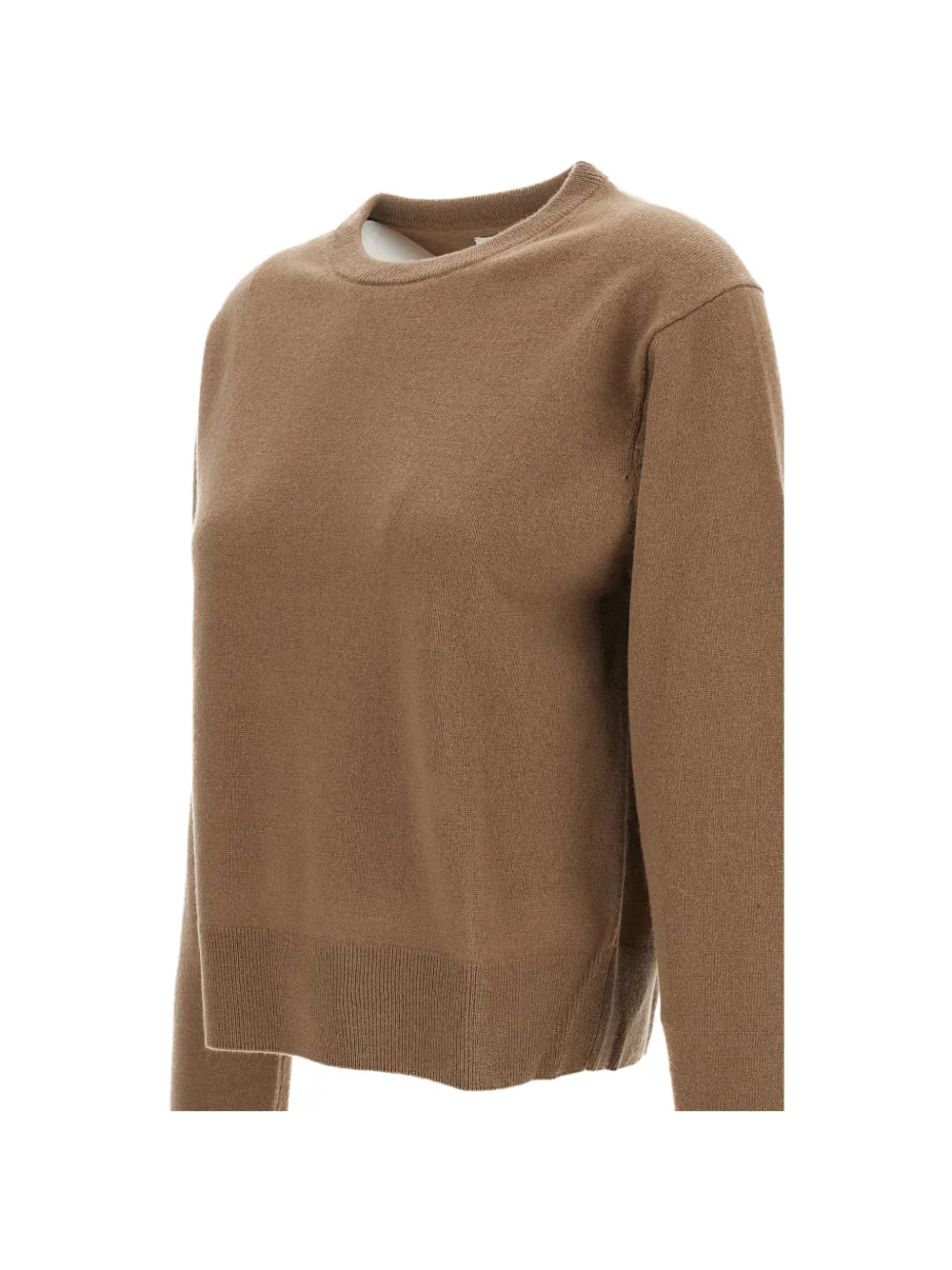 extreme cashmere Trui met ronde hals en geribbelde afwerking Bruin