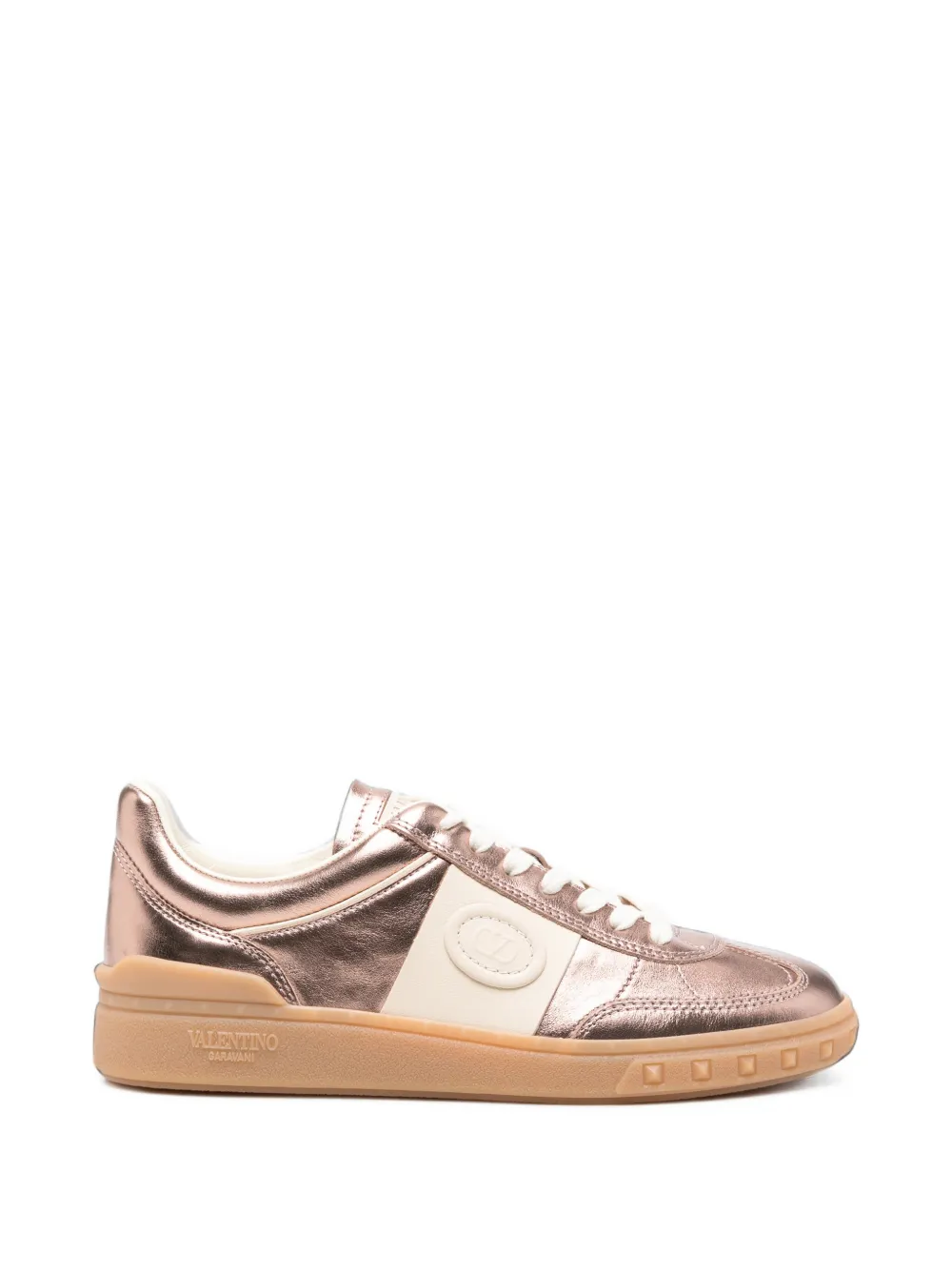 Valentino Garavani metallic leather sneakers - Rosa