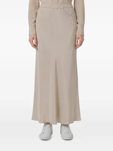 Max Mara jupe longue en soie à taille élastiquée
