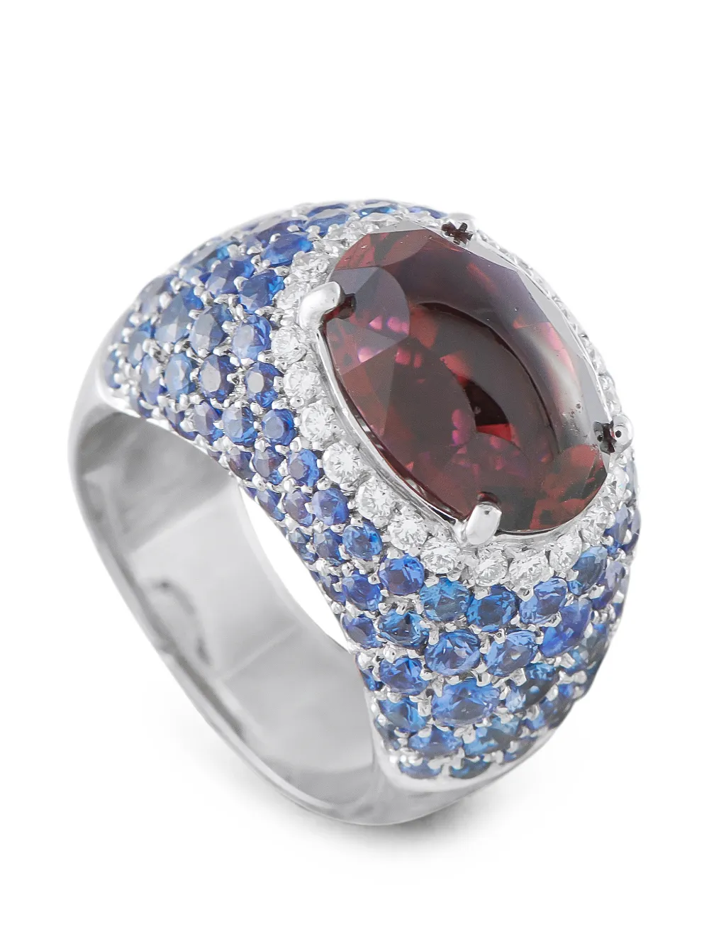 Pre-owned Lb Exclusive Multi-stones Ring In Silver