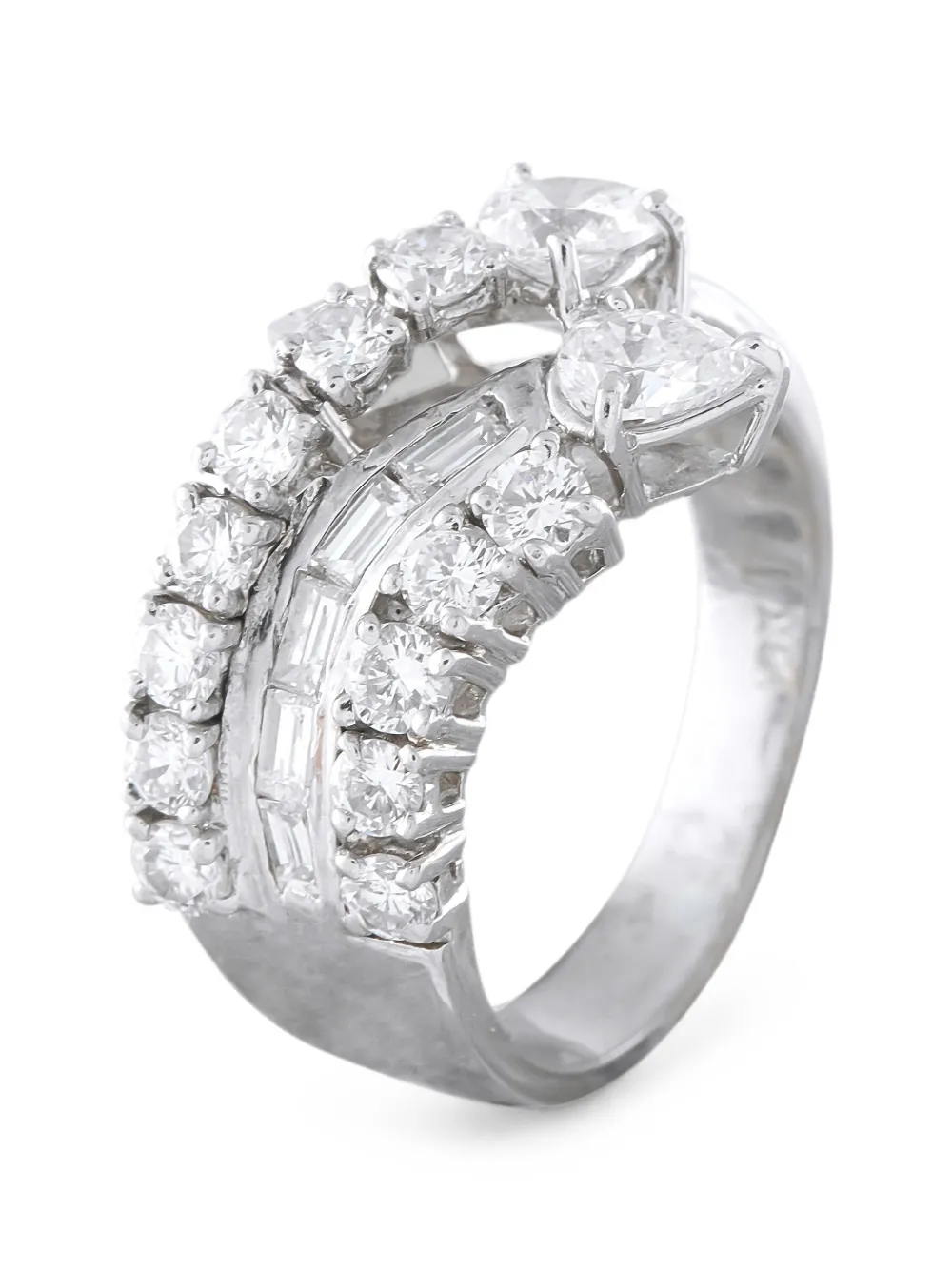 Pre-owned Lb Exclusive Diamond Ring In Silver
