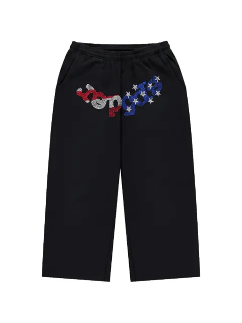 SP5DER OG Web rhinestone track shorts