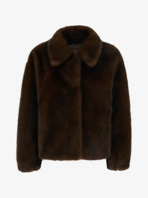 VALENTINI 1972 faux-fur wide collar jacket