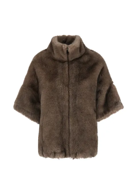 VALENTINI 1972 faux-fur funnel-neck coat