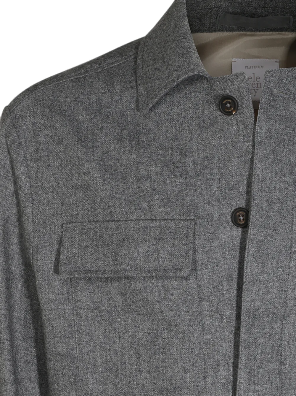 Eleventy button-up chest-pocket jacket Grijs