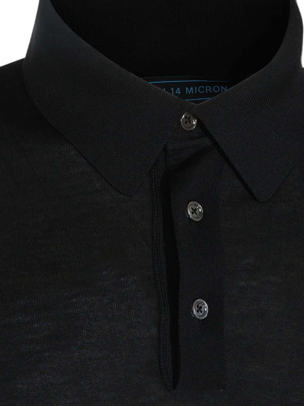Kiton Poloshirt met lange mouwen en knopen Zwart
