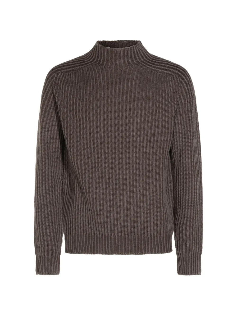 04651 / A TRIP IN A BAG ribbed-knit mock-neck sweater - Marrone