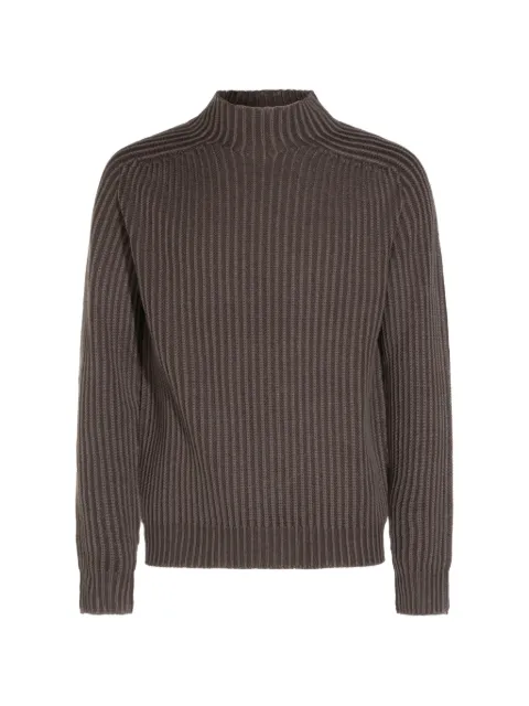 04651 / A TRIP IN A BAG Gerippter Pullover mit Stehkragen