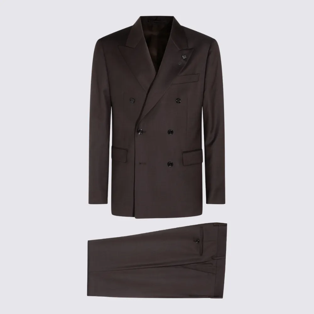 Lardini double-breasted suit - Marrone