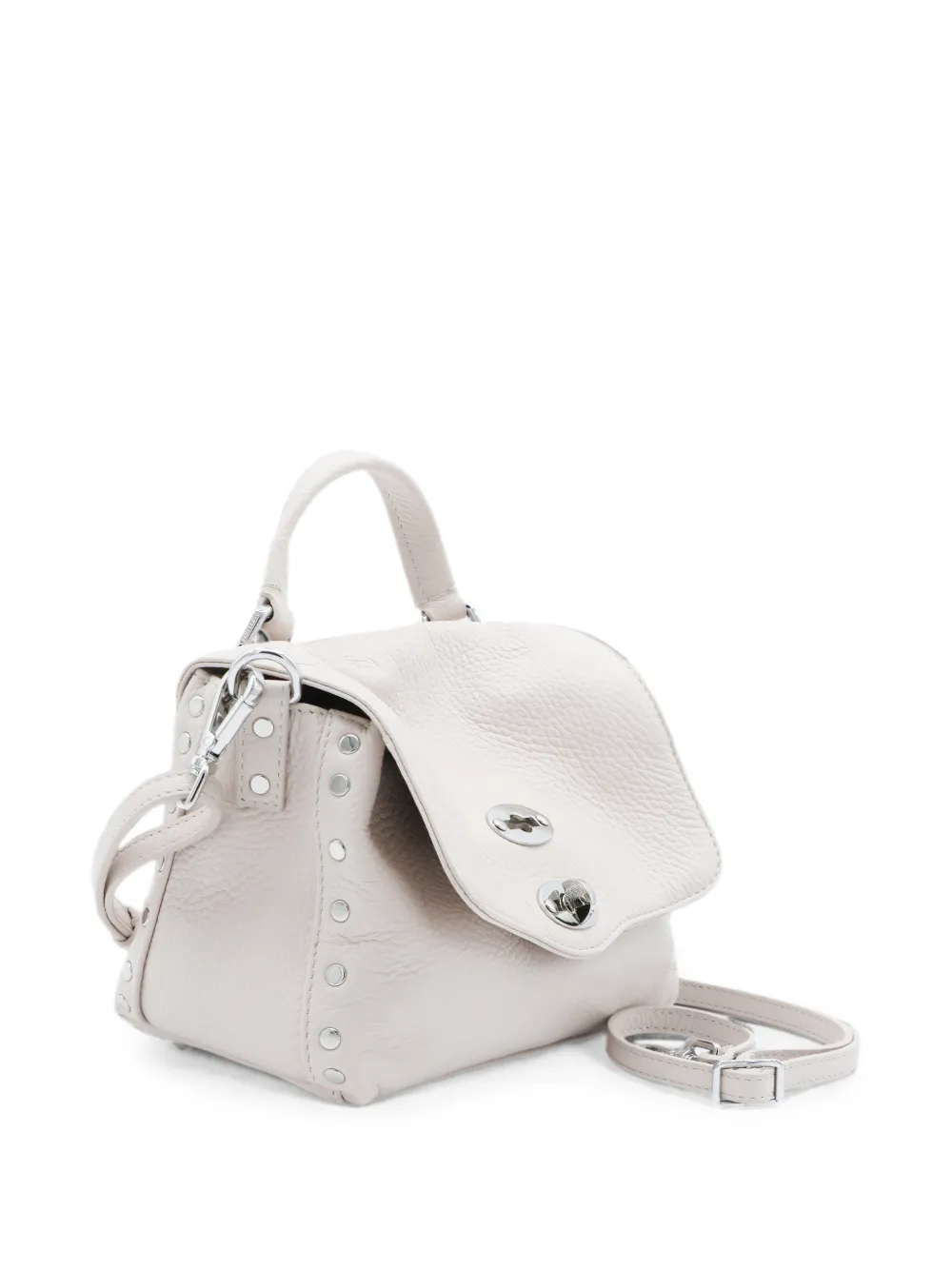 Zanellato Shopper verfraaid met studs Wit