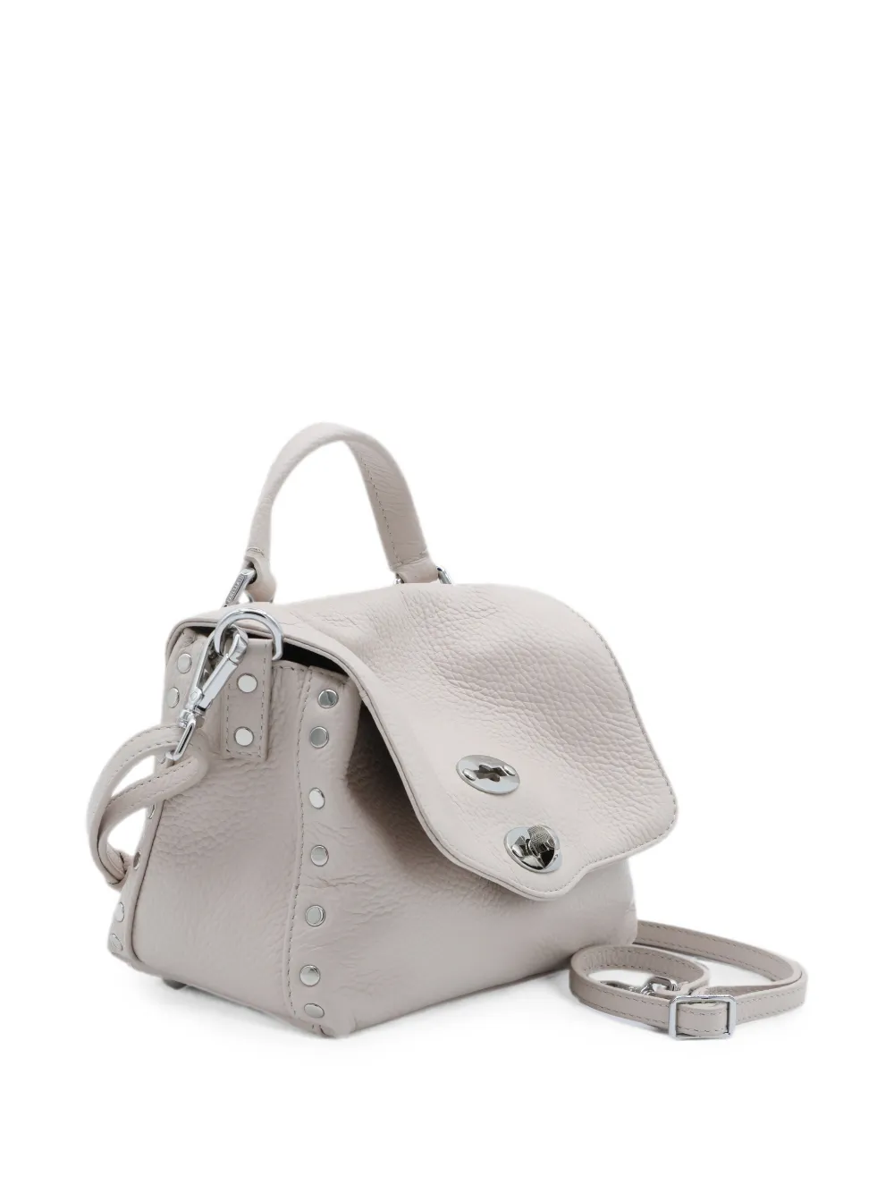 Zanellato Shopper verfraaid met studs Wit