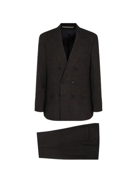Brunello Cucinelli check-pattern double-breasted suit