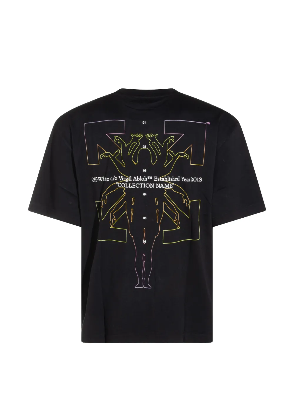 Off-White T-shirt met grafische print Zwart