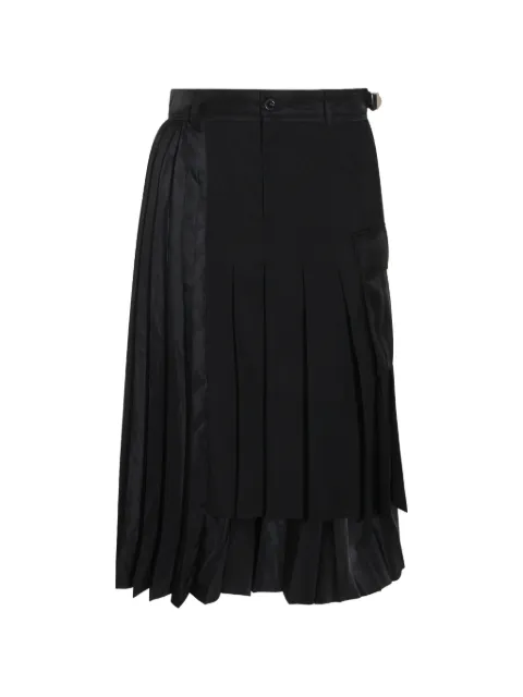 sacai falda midi plisada a capas
