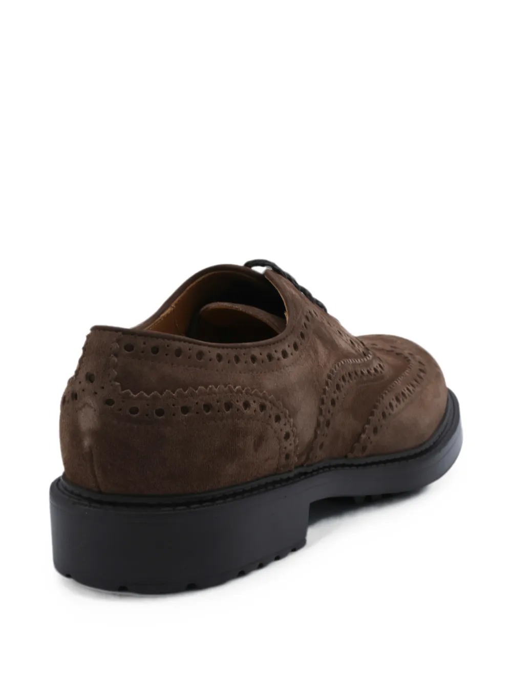 Doucal's brogue-detail suede oxford shoes Bruin