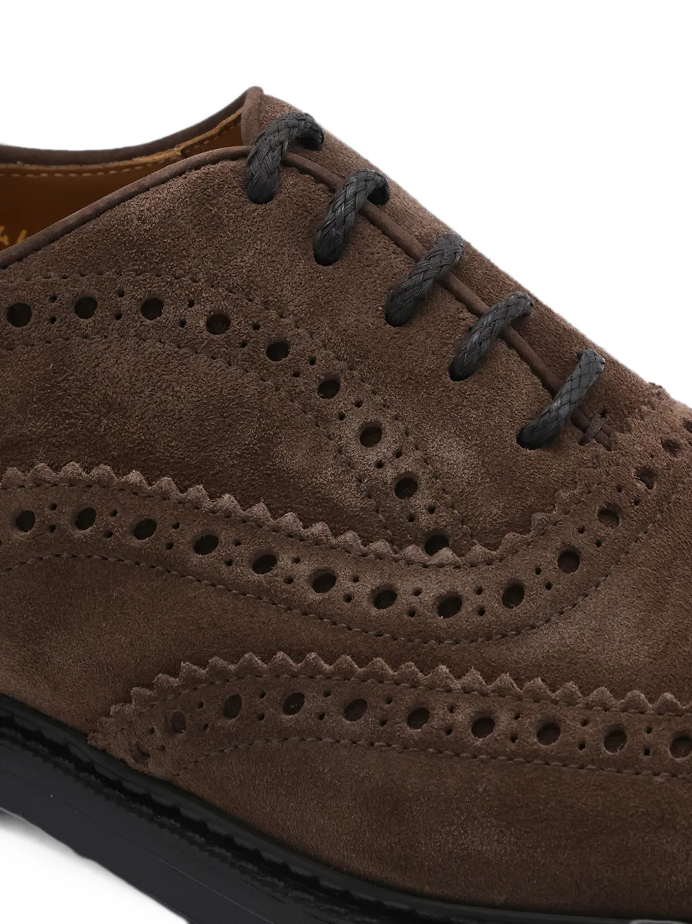 Doucal's brogue-detail suede oxford shoes Bruin